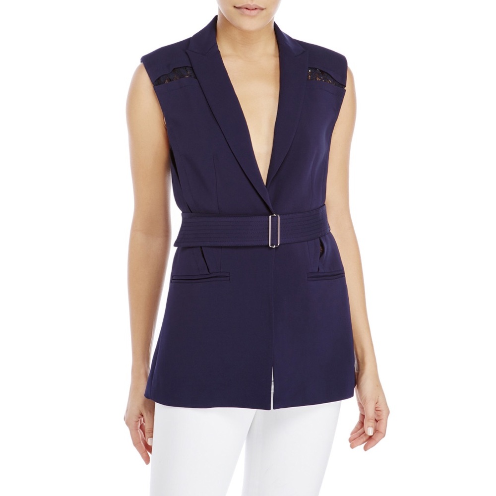 Rebecca Taylor Navy Suiting Vest Size 10